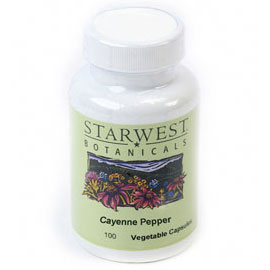StarWest Botanicals Cayenne Pepper 40K H.U. 500 mg, 100 Vegetable Capsules, StarWest Botanicals