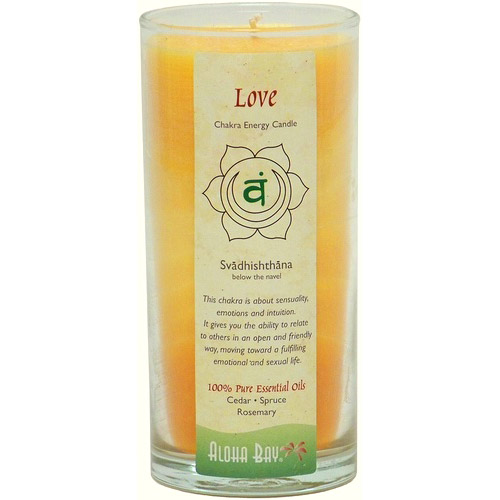 Aloha Bay Chakra Energy Jar Candle with Pure Essential Oils, Love (Orange), 11 oz, Aloha Bay