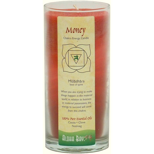 Aloha Bay Chakra Energy Jar Candle with Pure Essential Oils, Money (Red), 11 oz, Aloha Bay