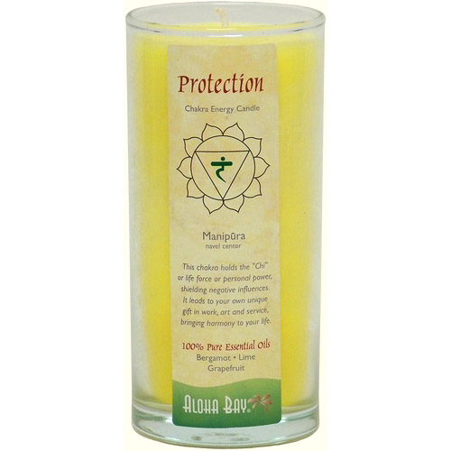 Aloha Bay Chakra Energy Jar Candle with Pure Essential Oils, Protection (Yellow), 11 oz, Aloha Bay