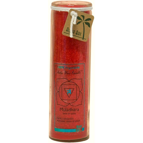 Aloha Bay 100% Vegetable Palm Wax Chakra Jar Candle, Unscented, Muladhara Money (Red), 16 oz, Aloha Bay