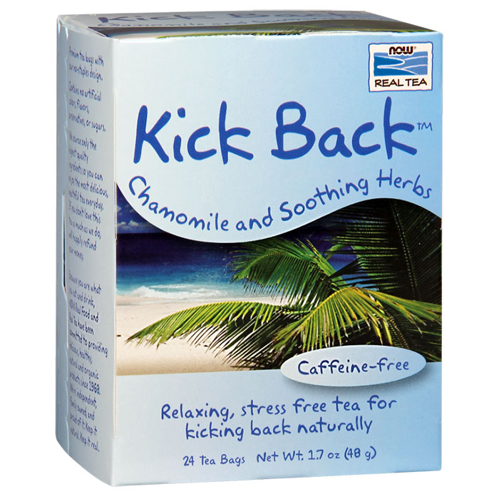 NOW Foods Kick Back Tea, Chamomile and Soothing Herbs, 24 Tea Bags, NOW Foods