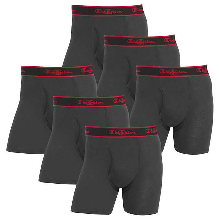 Champion Champion Men's Boxer Brief, Solid Black, 3 Pack