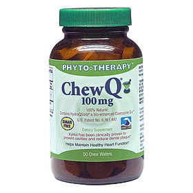 Phyto-Therapy Chew Q 100 mg Coenzyme Q10, 50 Chew Wafers, Phyto-Therapy (Phyto Therapy)