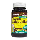 Mason Natural Chewable Acidophilus with Pectin, Vanilla-Banana Flavor, 100 Tablets, Mason Natural