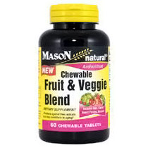 Mason Natural Chewable Fruit & Veggie Blend, Dietary Supplement, 60 Tablets, Mason Natural