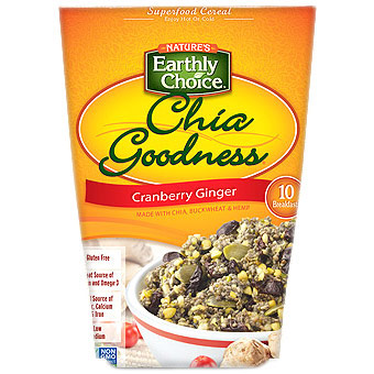 Nature's Earthly Choice Chia Goodness for Breakfasts, Cranberry Ginger, 12 oz (340 g), Nature's Earthly Choice