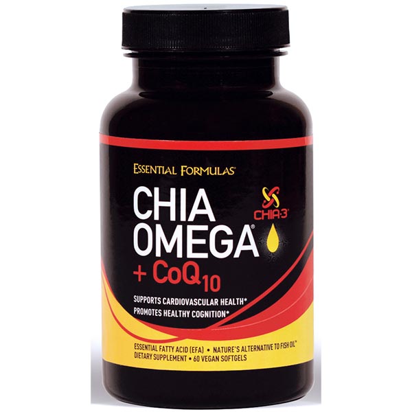 Essential Formulas Chia Omega + CoQ10, 60 Vegan Softgels, Essential Formulas
