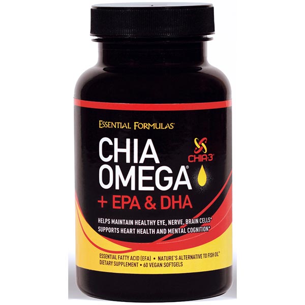 Essential Formulas Chia Omega + EPA & DHA, 60 Vegan Softgels, Essential Formulas
