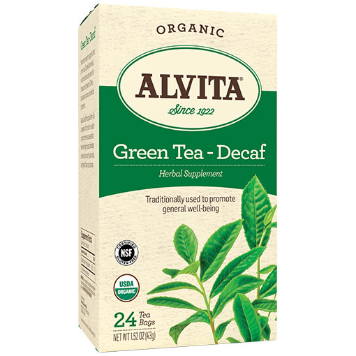 Alvita Tea Chinese Green Tea Caffeine Free 24 tea bags, Alvita Tea