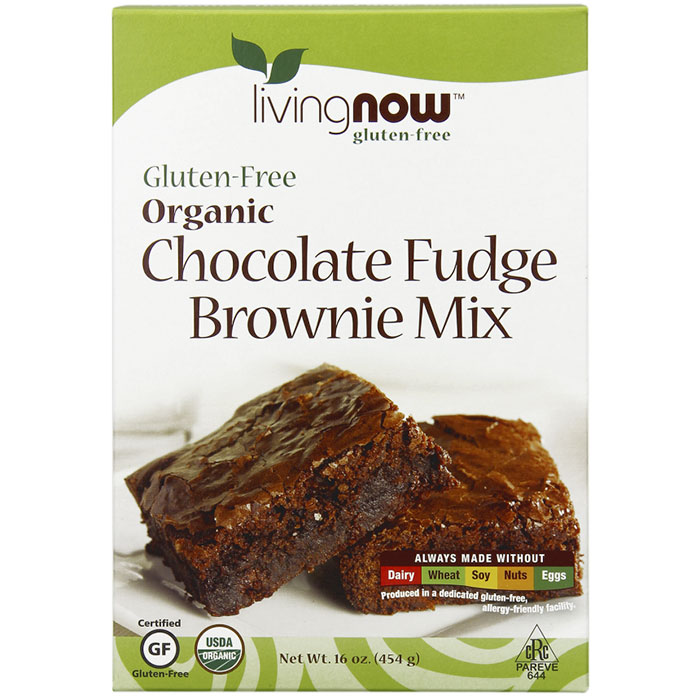 NOW Foods Chocolate Fudge Brownie Mix, Organic, Gluten-Free Baking Mix, 16 oz, NOW Foods