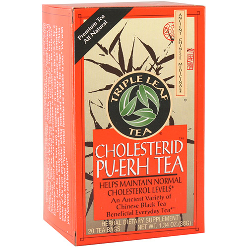Triple Leaf Tea Cholesterid Pu-Erh Tea, 20 Tea Bags x 6 Box, Triple Leaf Tea