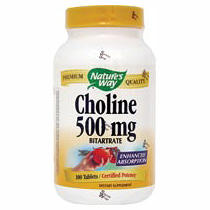 Nature's Way Choline Bitartrate 500mg 100 caps from Nature's Way