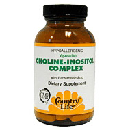 Country Life Choline Inositol Complex w/Pantothenic Acid 60 Tablets, Country Life