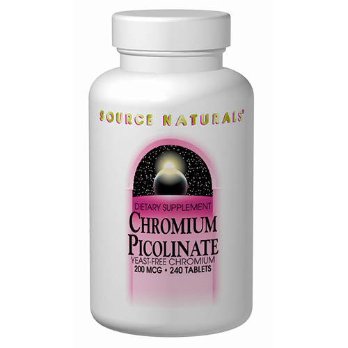 Source Naturals Chromium Picolinate Yeast Free 200mcg 240 tabs from Source Naturals