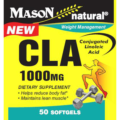 Mason Natural CLA (Conjugated Linolic Acid) 1000 mg, 50 Softgels, Mason Natural