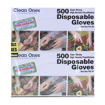 Clean Ones Clean Ones Disposable Gloves, Recyclable, Food Grade Material, 500 ct x 4 Boxes (2,000 Total)