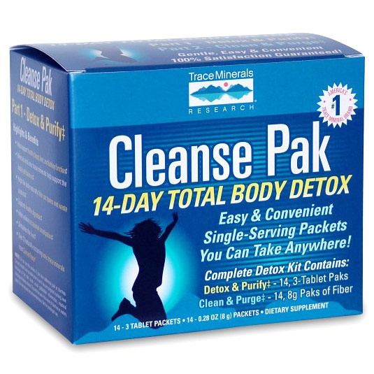Trace Minerals Research Cleanse Pak, 14-Day Total Body Detox, 1 Kit, Trace Minerals Research