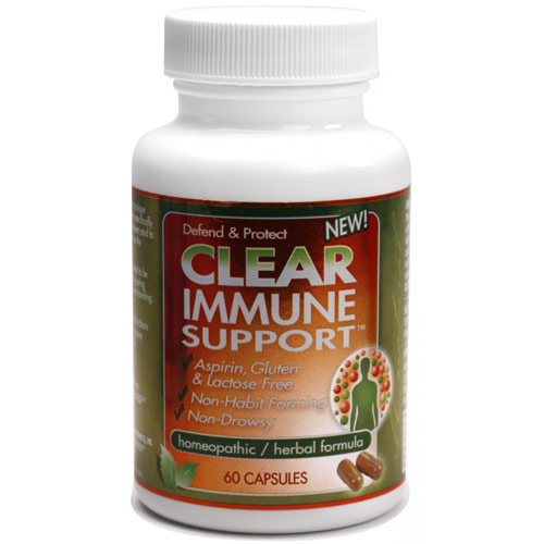 Clear Products Clear Immune Support, Homeopathic/Herbal Formula, 60 Capsules, Clear Products