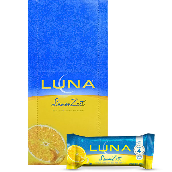 Clif Bar Clif Luna Bar for Women - Lemon Zest, Value Size, 30 Bars