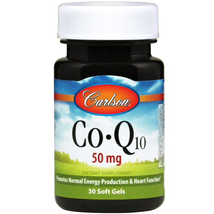 Carlson Laboratories Co-Q-10 50 mg, 30 Softgels, Carlson Labs