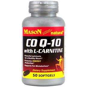 Mason Natural Co Q-10 with L-Carnitine, 50 Softgels, Mason Natural