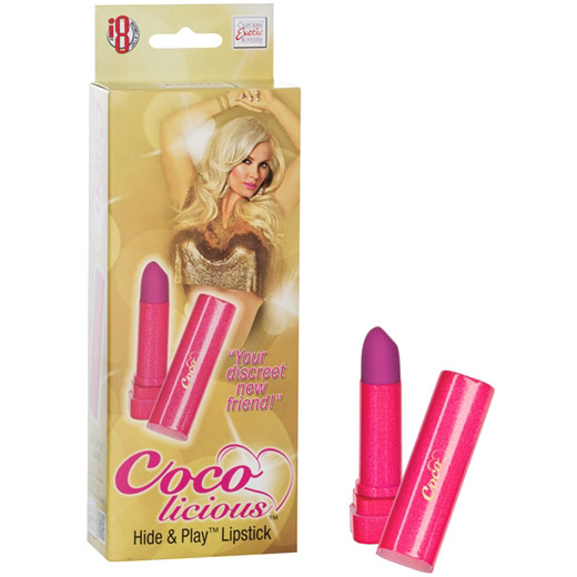 California Exotic Novelties Coco Licious Hide & Play Lipstick, Massager Vibrator, Pink, California Exotic Novelties