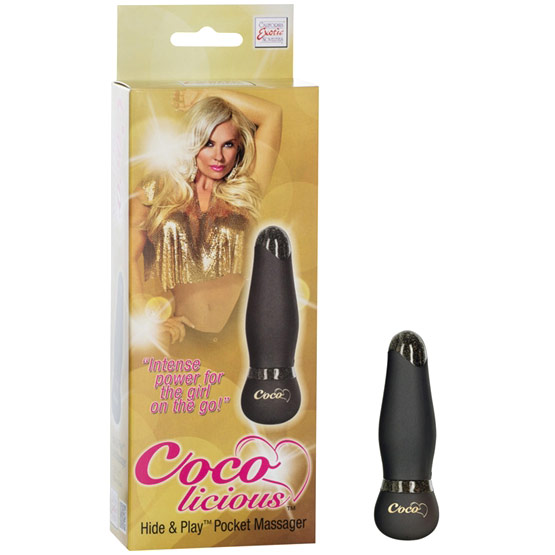 California Exotic Novelties Coco Licious Hide & Play Pocket Massager Vibrator, Black, California Exotic Novelties