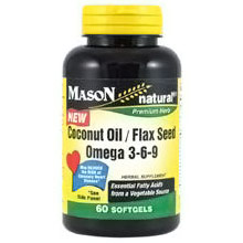 Mason Natural Coconut Oil & Flax Seed, 60 Softgels, Mason Natural