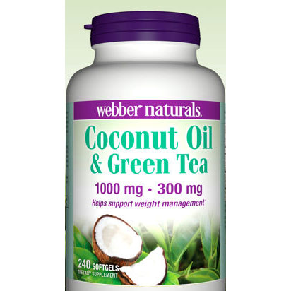 Webber Naturals Coconut Oil & Green Tea, 240 Softgels, Webber Naturals