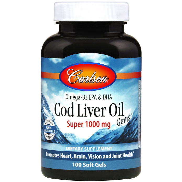 Carlson Laboratories Super Cod Liver Oil, 1000 mg 250 softgels, Carlson Labs