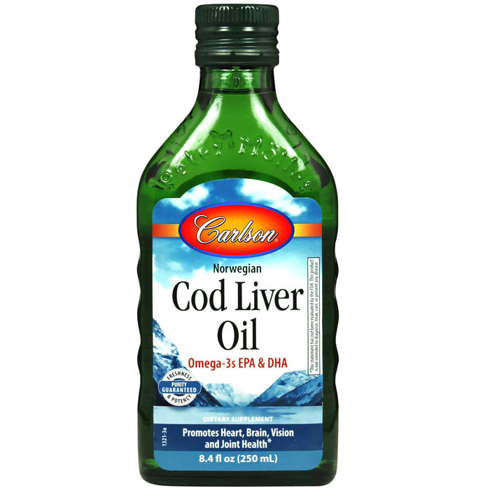 Carlson Laboratories Cod Liver Oil Liquid, Regular Flavor, 500ml, Carlson Labs