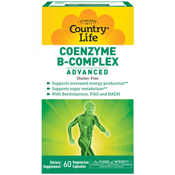 Country Life Coenzyme B-Complex Advanced, 60 Vegetarian Capsules, Country Life