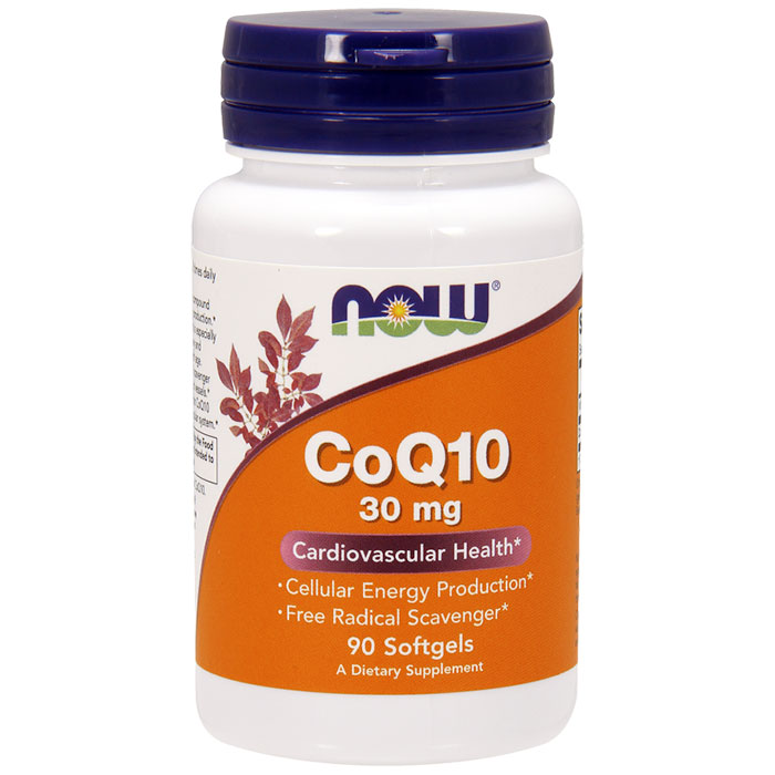 NOW Foods Coq10 30 mg, Coenzyme Q10, 90 Softgels, NOW Foods