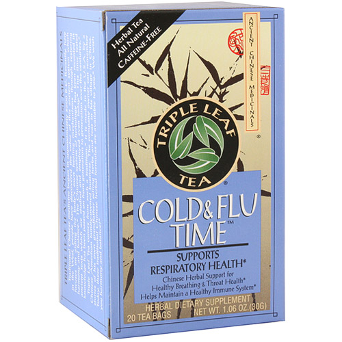 Triple Leaf Tea Cold & Flu Time Herbal Tea, 20 Tea Bags x 6 Box, Triple Leaf Tea