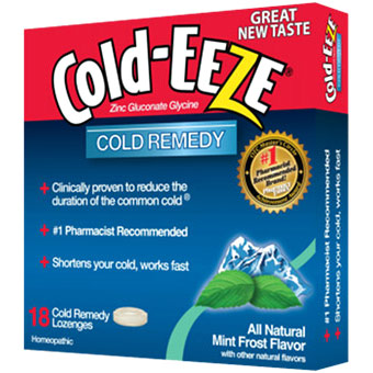 Cold-EEZE Homeopathic Cold Remedy Lozenges, Mint Frost, 18 Lozenges, Cold-EEZE Homeopathic