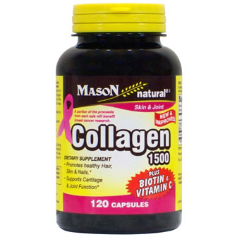 Mason Natural Collagen 1480 mg with Vitamin C, 120 Capsules, Mason Natural