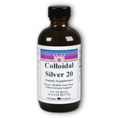 Heritage Products Colloidal Silver 20 PPM, 3 oz, Heritage Products
