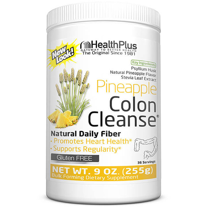 Health Plus Inc. Colon Cleanse Powder Pineapple/Stevia, All Natural, 9 oz, Health Plus Inc.