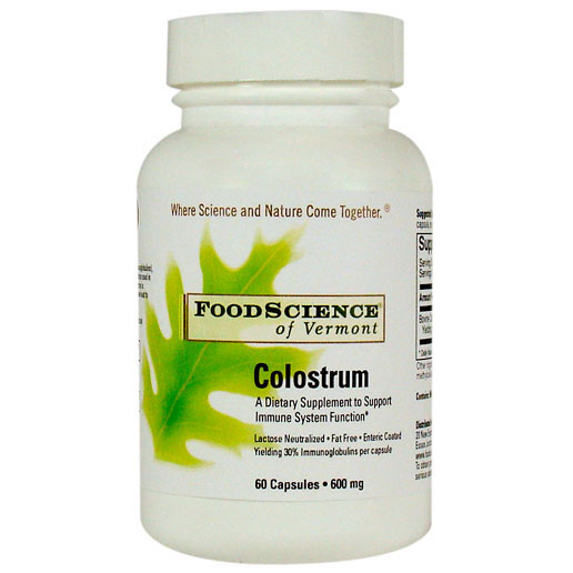 FoodScience Of Vermont Colostrum 600 mg, 60 Capsules, FoodScience Of Vermont