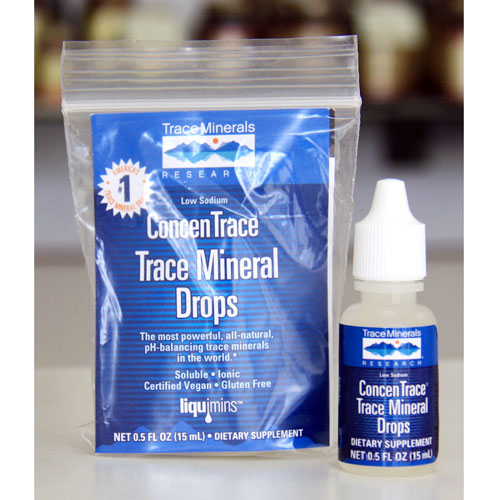 Trace Minerals Research ConcenTrace Trace Mineral Drops Low Sodium, 0.5 oz, Trace Minerals Research