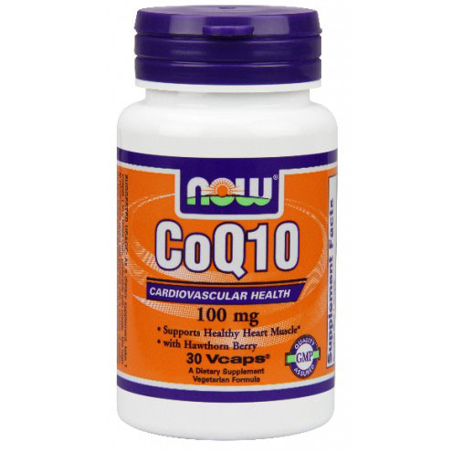 NOW Foods CoQ10 100mg with Hawthorn Berry Vegetarian 30 Vcaps, NOW Foods