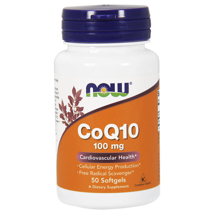 NOW Foods CoQ10 100mg with Vitamin E 50 Softgels, NOW Foods
