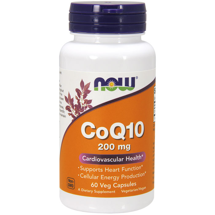 NOW Foods Coq10 200 mg, Coenzyme Q10, 60 Vcaps, NOW Foods