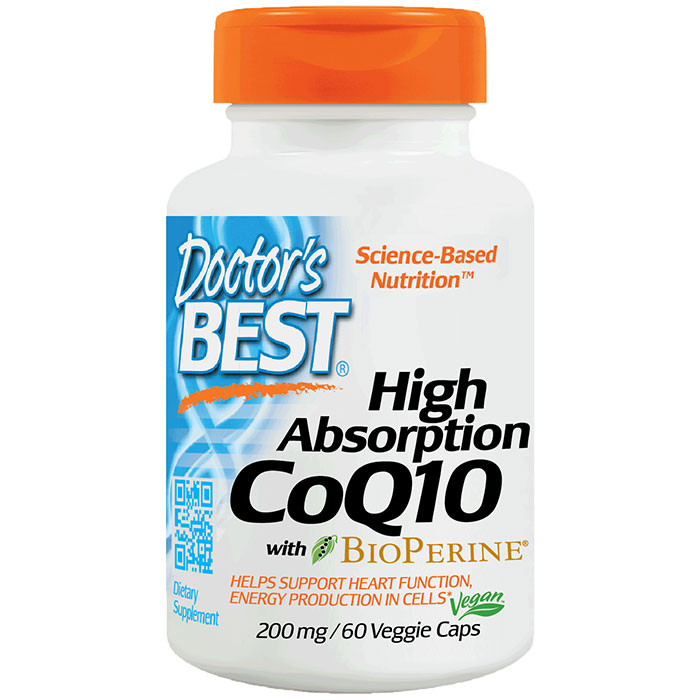 Doctor's Best High Absorption CoQ10 200mg with Bioperine, 60 veggie caps, from Doctor's Best