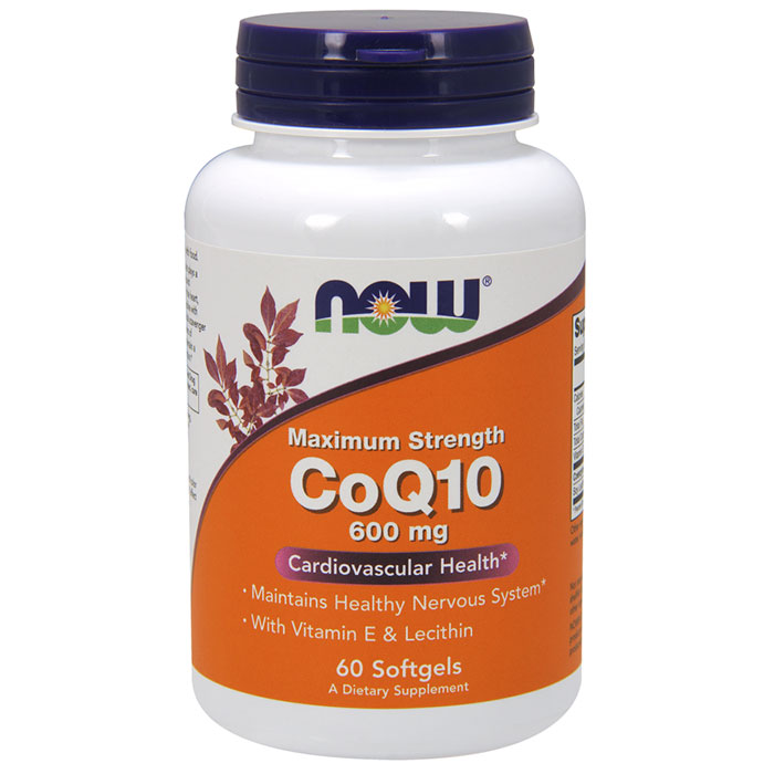 NOW Foods Coq10 600 mg Super High Potency, 60 Softgels, NOW Foods