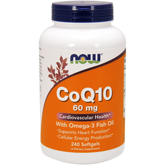 NOW Foods CoQ10 60mg with 200mg Lecithin 240 Caps, NOW Foods