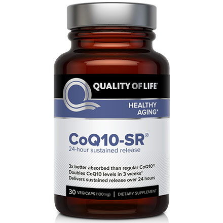 Quality of Life Labs CoQ10-SR 100 mg, Sustained Release Coenzyme Q10, 30 Vegicaps, Quality of Life Labs