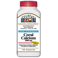 21st Century HealthCare Coral Calcium 1000 mg 120 Capsules, 21st Century Health Care
