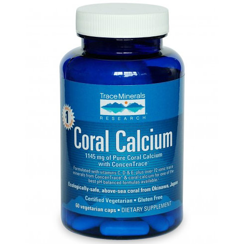 Trace Minerals Research Coral Calcium with ConcenTrace, 60 Vegetarian Capsules, Trace Minerals Research